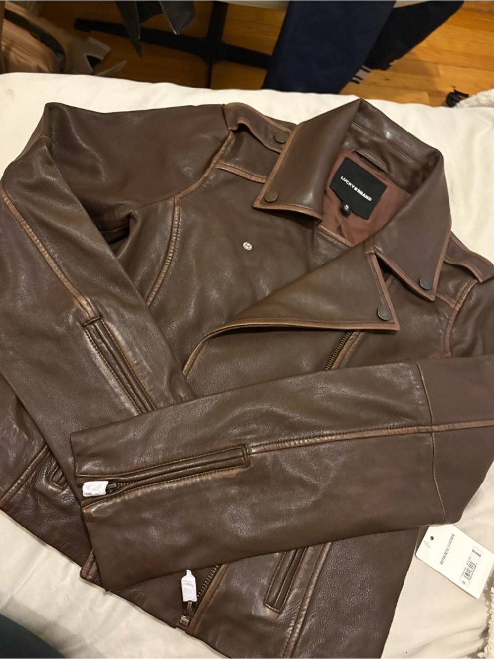 Lucky Brand - NWT Classic Leather Moto Jacket - XS - Picture 5 of 7